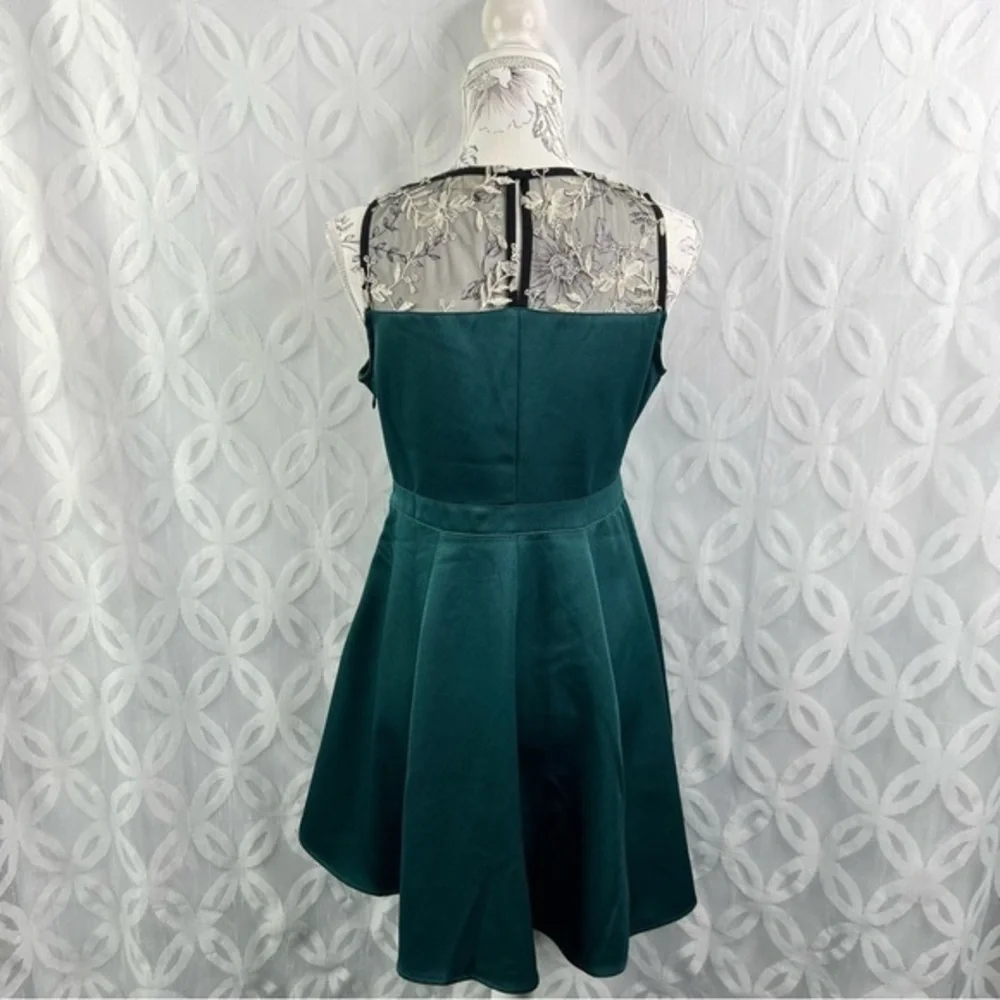 Altar'd‎ State Emerald Green Skater Dress size small